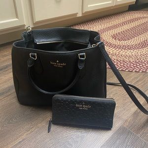 KATE SPADE BLACK SATCHEL & WALLET